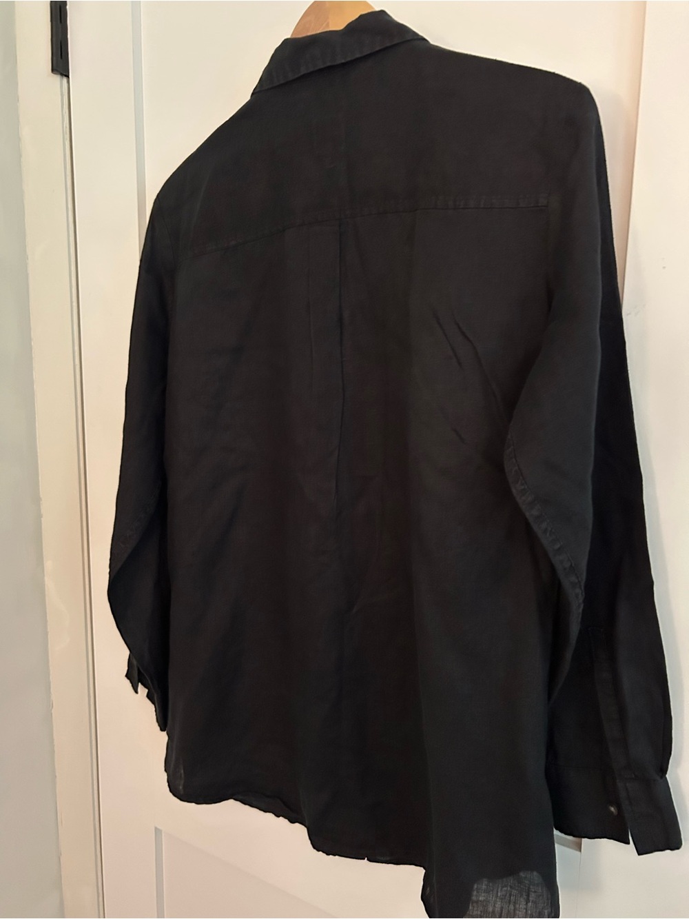 Women's GAP Black Long Sleeved Linen Shirt Size Large - Picture 2 of 7